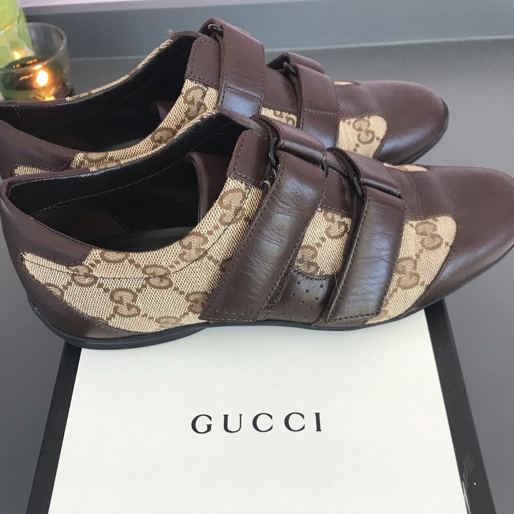 Gucci GG canvas and leather sneakers